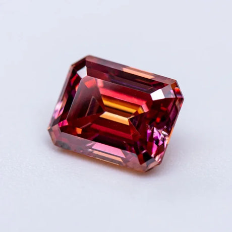 Moissanite Stone Emerald Cut Watermelon Red Color Lab Grown Gemstone Diamond Charms Woman Jewelry Making With GRA Certificate - Lootquake