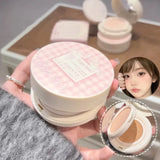 Polvos compactos mate para rostro, control de aceite, cobertura total natural, hidratante, blanqueador, base de maquillaje en crema, 2 en 1 cosmético