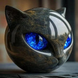 Sculpture en pierre de chat noir de luxe, sculpture en pierre de chat noir, statues de chat, décoration d'intérieur pour bureau, Halloween, chambre à coucher, bibliothèque