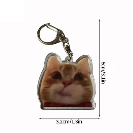 Funny Banana Cat Key Chain Creative Acrylic Happy Cats Schoolbag Pendant Bag Accessories DIY Mobile phone Lanyard Student Gift - Lootquake