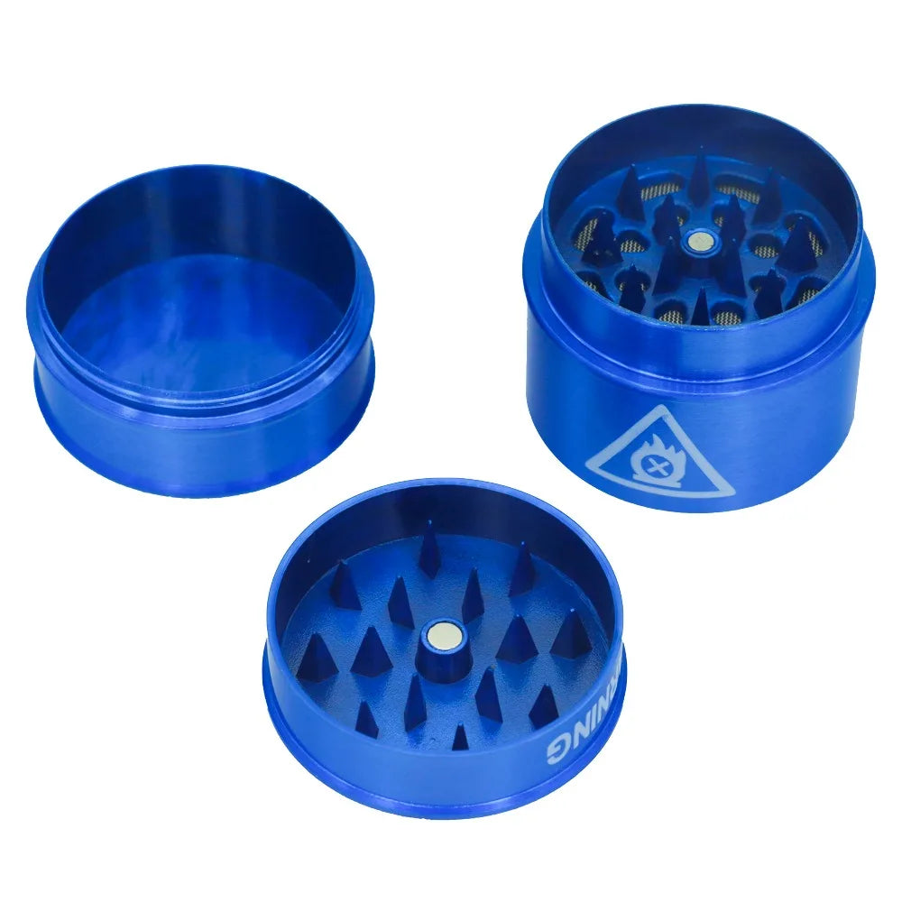 Molinillo manual de hierbas de metal de tres capas con forma de cubo de basura de 40 mm