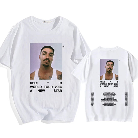A New Star World Tour 2025 Rels B Tshirt Hip Hop Unisex Streetwear Short Sleeve Round Neck Mens Tee-shirt Print Clothing Casual - Lootquake