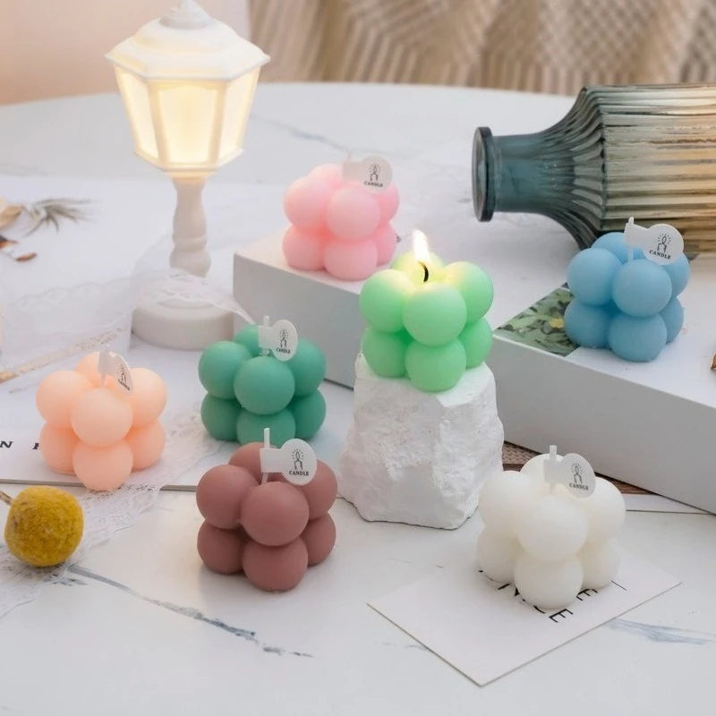 Bougie parfumée cubique compacte, parfum puissant, décoration d'intérieur, cadeau pour anniversaires, détente, toutes saisons, rafraîchissement de la pièce, aromathérapie