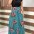 Women Floral Dot Print Patchwork Long Dress Summer Casual Short Sleeve O-Neck High Waist Robe Boho Beach Maxi Sundress Vintage - Lootquake
