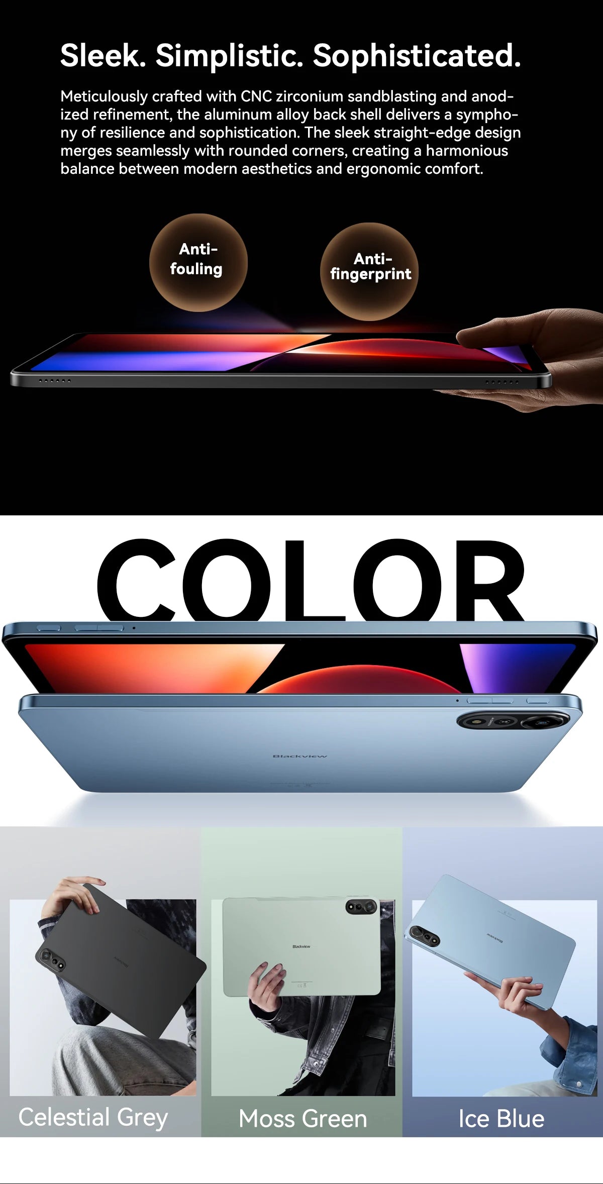 Tablettes Blackview MEGA 2 12 pouces 2K écran Widevine L1 24 Go (8 + 16) Android 15 256 Go 9000 mAh AI caméra principale Pad PC