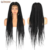 36" Jumbo Knotless Box Braided Full Lace Front Wig | Cornrows | Synthetic Braids | Black Women