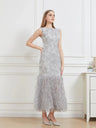 DEVCHATA New Organza Fishtail Long Dress Maxi Evening Sleeveless Bodycon Fitting Gown Feathers Women Robe Vestido - Lootquake