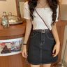 1pc Summer Korea Design Sexy Style Off Shoulder Shirt Fashion Solid Color Printing Lady's Causal Top - Lootquake