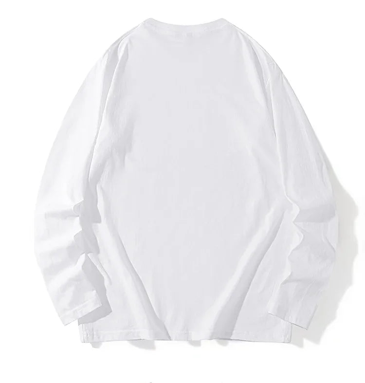 Men's Spring and Autumn New Long Sleeve T-shirt Simple and Fashionable Versatile Round Neck Underlay Top - Lootquake