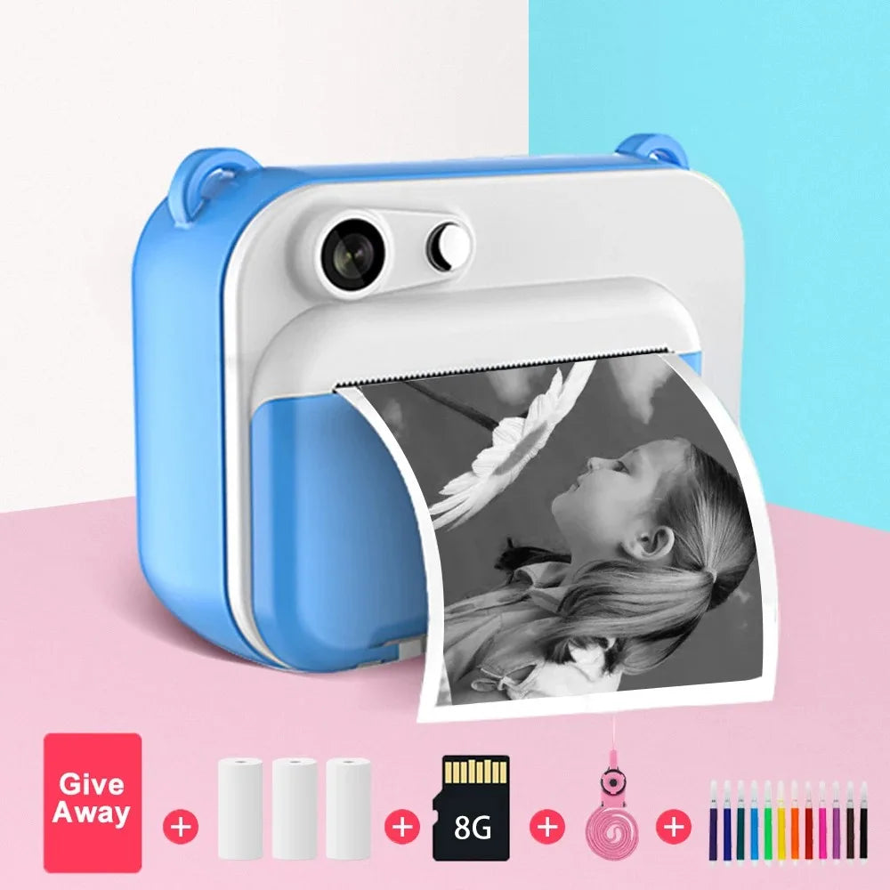 Cámara para niños con impresión instantánea, cámara de fotos digital, cámara de vídeo para niñas, regalo de cumpleaños para niños