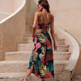Y2K Bikini Crop Tops Long Dress Sexy Set for Women Summer Fashion Two Pieces Skirt Beach Style Floral Print Midi Sexy Boho Sets - Lootquake