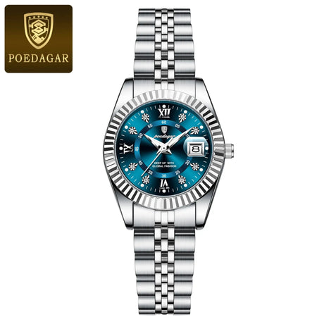 POEDAGAR Luxury Elegant Watch for Women Waterproof Luminous Date Ladies Watch Stainless Steel Quartz Women's Watches Girl Reloj - Lootquake