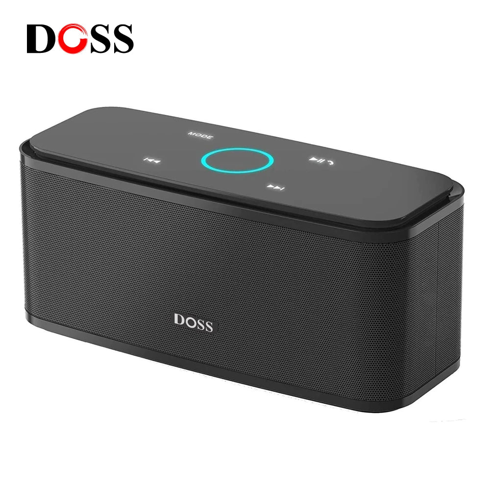 Altavoz Bluetooth inalámbrico DOSS SoundBox BT 5.0 con control táctil, caja de sonido portátil para música, sonido estéreo de 12 W, resistente al agua IPX5.