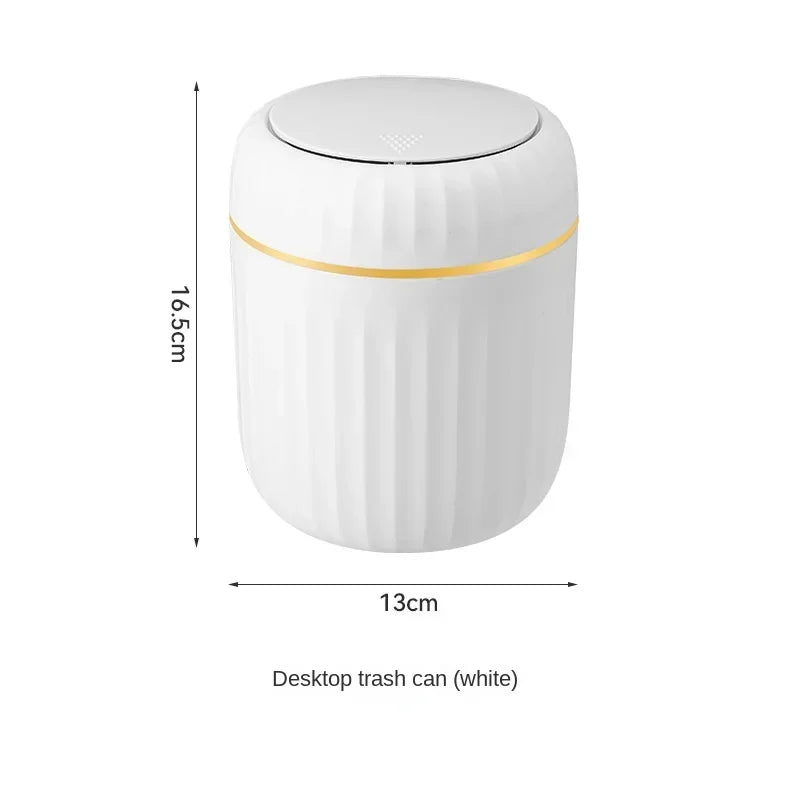 Mini bote de basura de prensa, cesto de basura de escritorio, cesto de basura de plástico para mesa de casa, suministros de oficina, cubos de basura, caja de artículos varios, suministros para el hogar