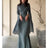 Fashion Satin Solid Robe Dress Ladies Temperament O-neck Slim Evening Dress Elegant Batwing Sleeves High Waist Pleats Long Dress - Lootquake