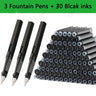 Juego de 33 plumas estilográficas Kawaii con tinta reemplazable, tinta negra, azul y roja EF de 0,38 mm, bolígrafos escolares, material de oficina, papelería para escribir.