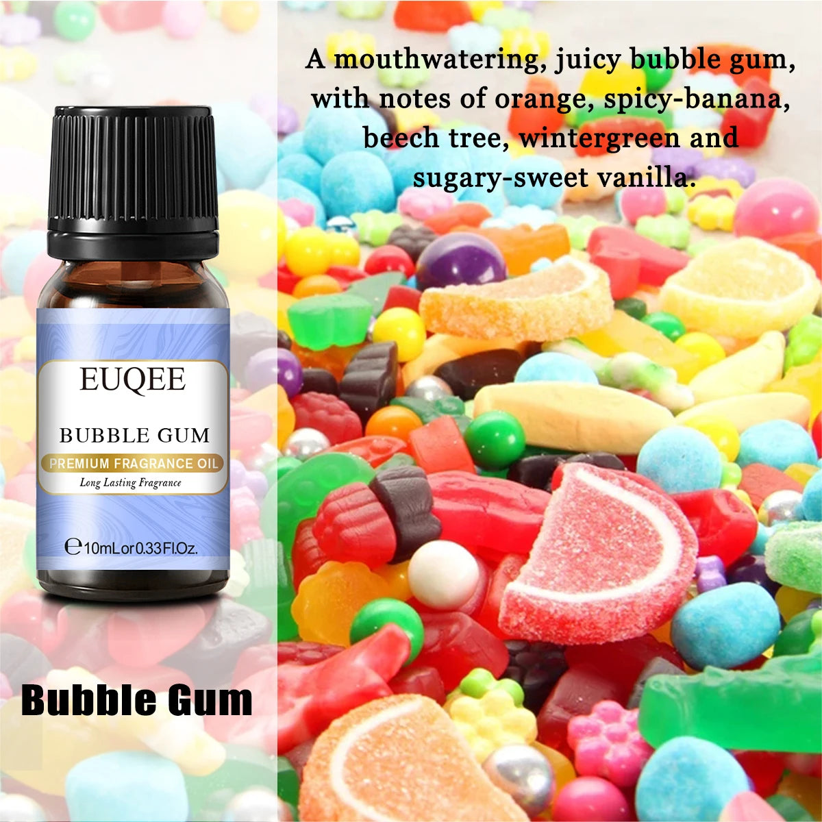 Huile parfumée EUQEE 10 ml, noix de coco, vanille, chewing-gum, pour la fabrication de bougies, de savons, de gâteaux au café et de bois de cèdre. Huiles aromatiques de qualité supérieure.