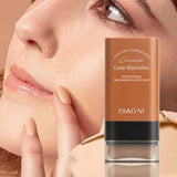 Base de maquillaje mate en barra, multiusos, borrador, cobertura total, resistente al agua, duradera, control de grasa, cobertura para el acné, con brocha.
