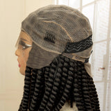 16 Inch Brown Twisted Braided Bob Wig | Full Lace | Kanekalon Fiber | For Black Women