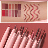 12-Color Luxury Matte Lipliner - Waterproof, Moisturizing,Long-Lasting,Non-Stick,Perfect Versatile Shades for All Skin Types