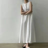2022 Minimalist Chic Loose Swing Sleeveless Mid-length Casual Cotton Linen Long Dress  Round Neck High Waist Women Runway Dress - Lootquake