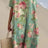 Casual Short Sleeved V-neck Big Swing Dress 2024 New Women's Loose Printed Long Dress Female Retro Flower Print Pullover Dresses - Lootquake