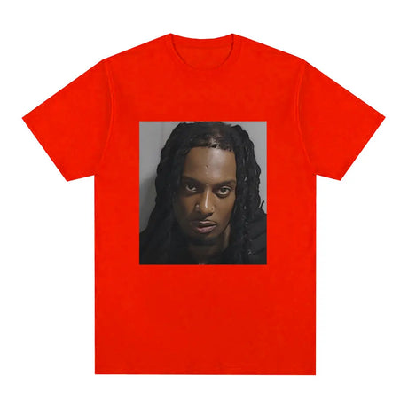 Rapper Playboi Carti Mugshot Graphic T-shirt Men's Fashion Vintage Hip Hop T Shirt Casual Cotton Short Sleeve Oversized T-Shirts - Lootquake