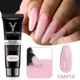 YOKEFELLOW 15g Jelly Extension Gel Nail Polish Nude Pink Clear Building Construct Extend Gel Soak Off UV LED Acrylic Gel Varnish