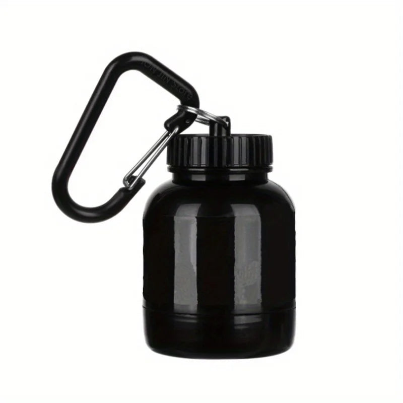 1pc Protein Powder Jar with Carabiner Portable Shaker Cartridge, Suitable for Outdoor Sports, Gym Fitness