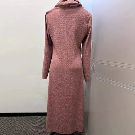 Indie Folk Woman Solid Color Vintage Dress Autumn Pile Collar Pullover Long Dress Winter Long Sleeve Swallowtail Irregular Dress - Lootquake