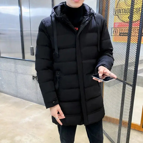 7xl Plus Size Padded Parkas Men Thick Warm Coats Solid Warm Cotton Long Coats Windbreaker Winter Outerwear 6xl Thermal Jacket - Lootquake