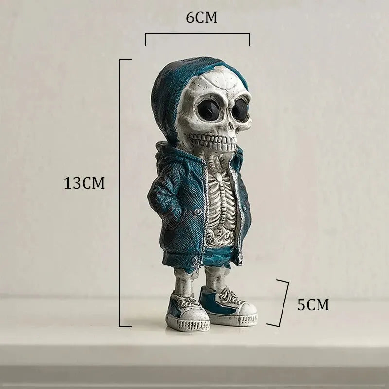 Skeleton Doll Resin Jewelry Character Statue Home Creative Cool Room Decor Panel Trendy Street Decoration Personalised Retro