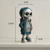 Skeleton Doll Resin Jewelry Character Statue Home Creative Cool Room Decor Panel Trendy Street Decoration Personalised Retro