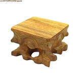 Expositor de estatuas de figuritas sencillas, bases de madera maciza en miniatura, juegos de café y té, pedestal, jarrón, maceta, mesa de clasificación de bonsáis