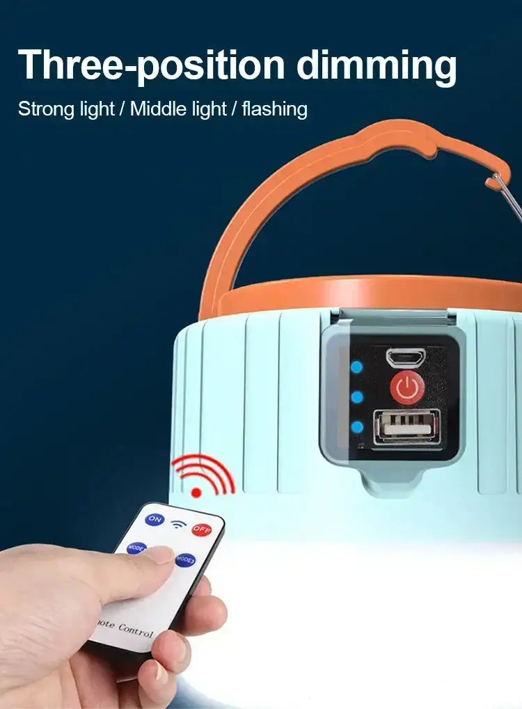 Powerful Solar LED Camping Lamp Waterproof Portable Lanterns Emergency Lights For BBQ Hiking USB Rechargeable Tent Lanterns - Lootquake