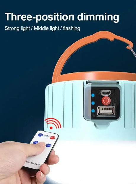 Powerful Solar LED Camping Lamp Waterproof Portable Lanterns Emergency Lights For BBQ Hiking USB Rechargeable Tent Lanterns - Lootquake