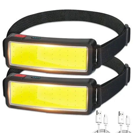 Powerful COB Headlamp Built in Battery Type-c Rechargeable Head Flashlight Outdoor Camping Fishing Waterproof Headlight - Lootquake