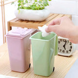 Desktop Trash Can Mini Wheelie Trash Can Storage Bin Desktop Organizer Pen Pencil Cup Creative Garbage Storage Box Waste Bin