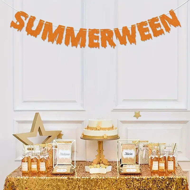 Summerween Banner, Summer Halloween Party Decorations, Halloween In Summer Decor