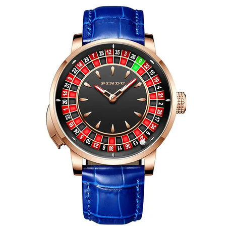 Pindu Player Gambling Series Men's Watch European Roulette Poker Game Fully Automatic Mechanical Sports Design Party Watch - Lootquake