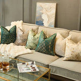 Decor Sofa Cushion Cover Green and Beige Throw Pillow Cover for Bed  45x45cm/ 50x50cm