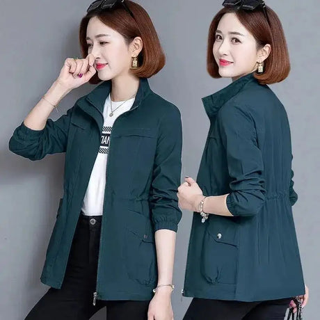 2023 New Spring Women's Jackets Causal Windbreaker Famale Thin Basic Coat Lightweight Jacket Outwear Women Clothing - Lootquake
