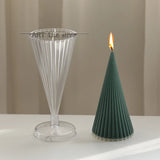 Molde cónico a rayas para velas, herramienta para hacer velas de aromaterapia, hecha a mano, para decoración del hogar, moldes de plástico acrílico.