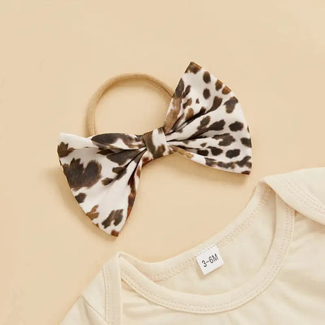 Toddler Girls Cute Summer Set Sleeveless Floral Print Romper with Ruffle Trim and Matching Bow Headband Adorable Outfit for - Lootquake