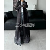 Autumn and Winter New Abaya Fashion Lapel Pleated Long Sleeved Cardigan Windbreaker Jacket Saudi Abayas for Women - Lootquake