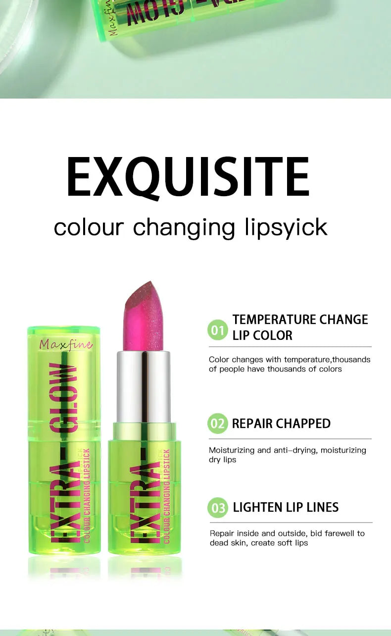 Crystal translucent color-changing jelly lipstick, moisturizing crystal lip gloss, long-lasting lip balm for daily makeup