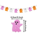 Halloween Themem Party Decoration Banner Ghost Festival Atmosphere Decoration Ghost Spider Bat Banner Decoration Supplies