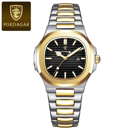POEDAGAR Luxury Square Watch for Woman Waterproof Luminous Date Ladies Watch Stainless Steel Quartz Women's Watches Female Reloj - Lootquake