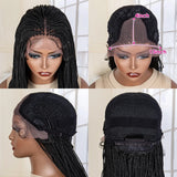 30 Inch Box Braids Wig | Kanekalon Fiber | Heat Resistant | Lace Front | For Black Women