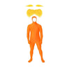 Halloween Party Jumpsuit Orange Costume Yellow Moustache and Eyebrow Baring Orange Bodysuit Masquerade Outfits for Kid and Adult